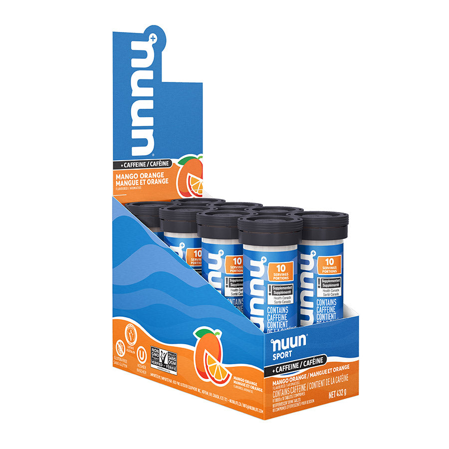 Mélange pour boisson hydratante Nuun Sport+Caffeine - Mangue Orange