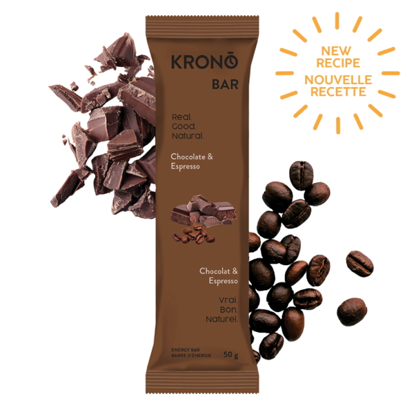 Barres énergétiques au chocolat et à l'espresso de Krono Nutrition