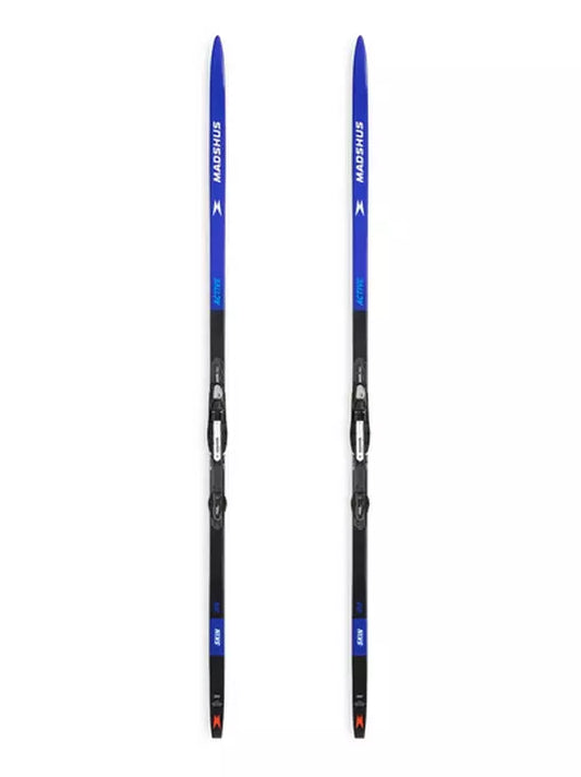 Madshus Active Skin Cross-Country Skis with Touring Automatic Bindings|Skis de Fond Skin Madshus Active avec des fixations Touring Automatic